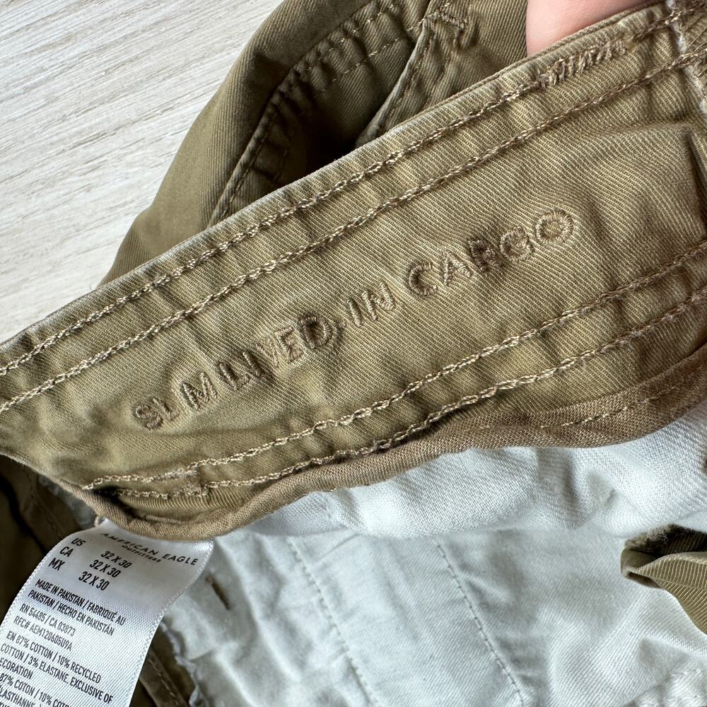 American Eagle Slimming Cargo Flex Utility Hiking Tactical Pants Khaki 32x30 - Picture 11 of 16